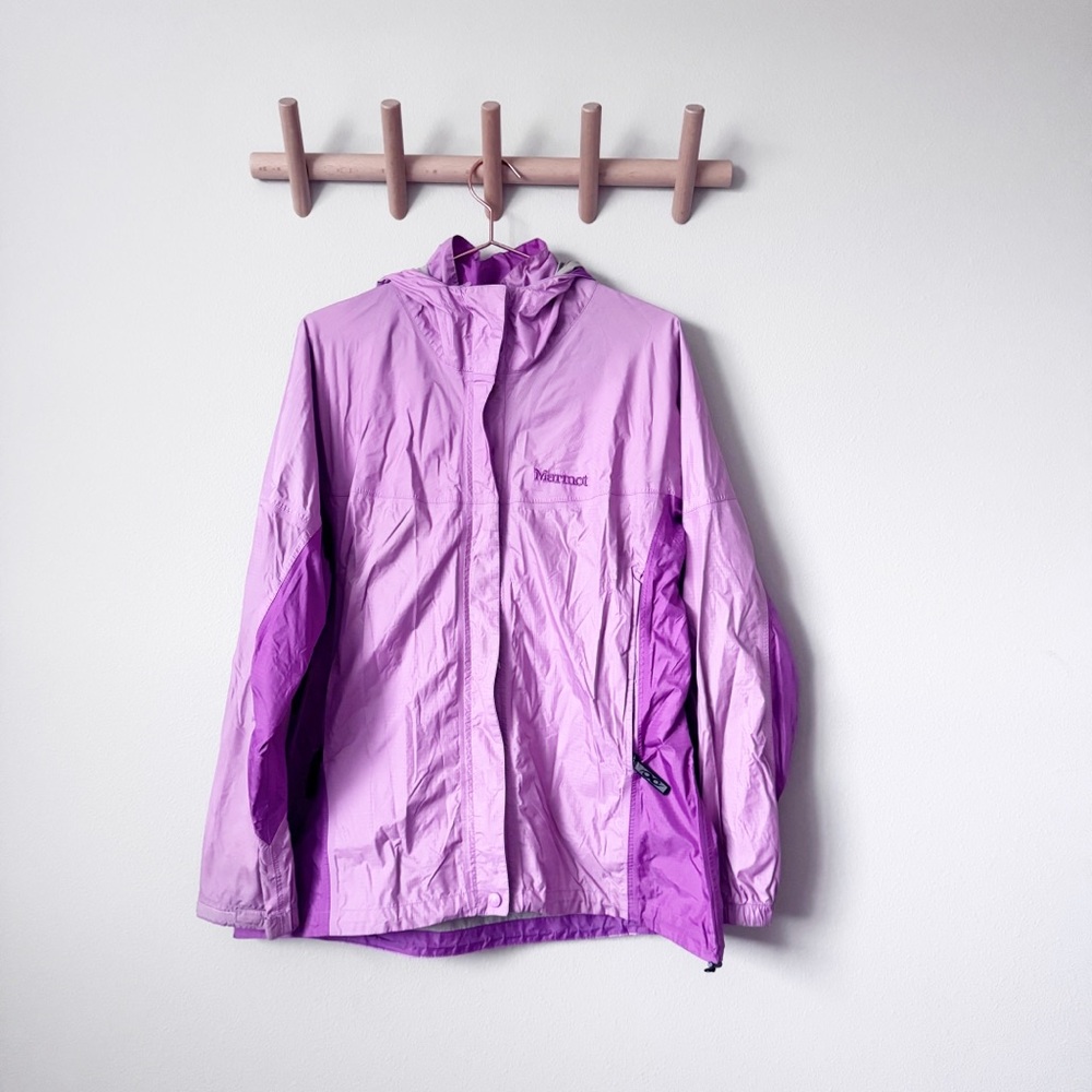 Marmot Lavender Purple Hooded Lightweight Rain Jacket